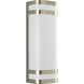 Valera 2 Light 16 inch Brushed Nickel Outdoor Wall Lantern in GU24 CFL