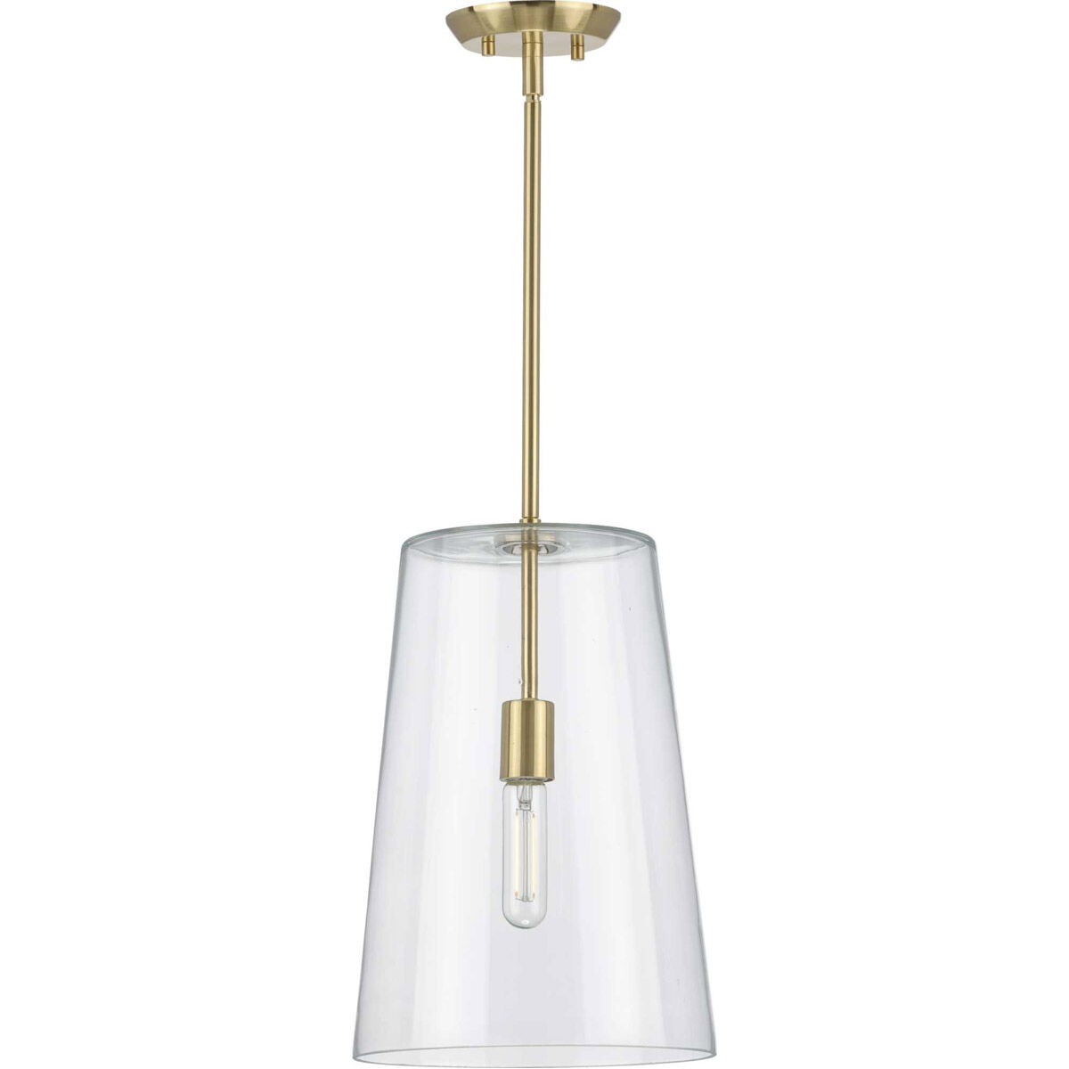 Clarion 1 Light 11 inch Satin Brass Pendant Ceiling Light, Medium