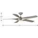 Vernal 60 inch Painted Nickel Outdoor Smart Ceiling Fan, Progress LED