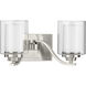 Kene 2 Light 16 inch Brushed Nickel Bath Vanity Wall Light