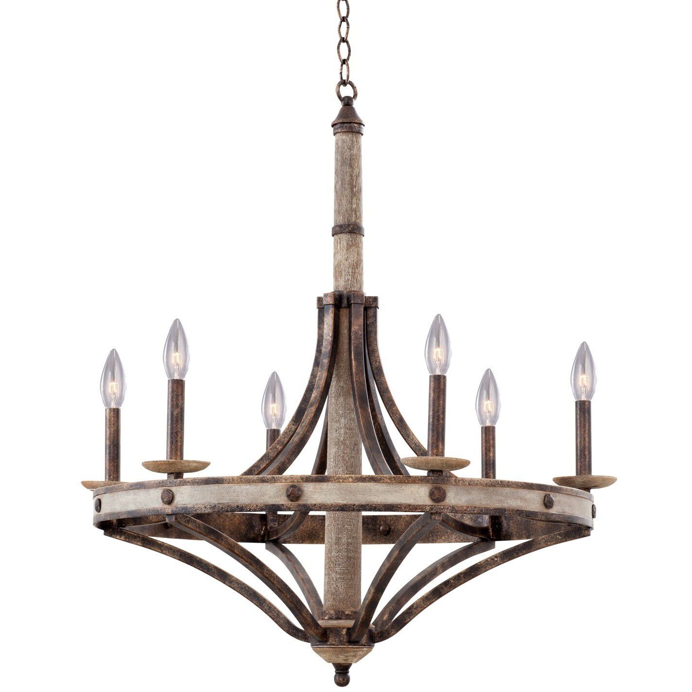 Coronado 6 Light 29.5 inch Florence Gold Chandelier Ceiling Light