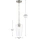 Celino 1 Light 5 inch Brushed Nickel Pendant Ceiling Light