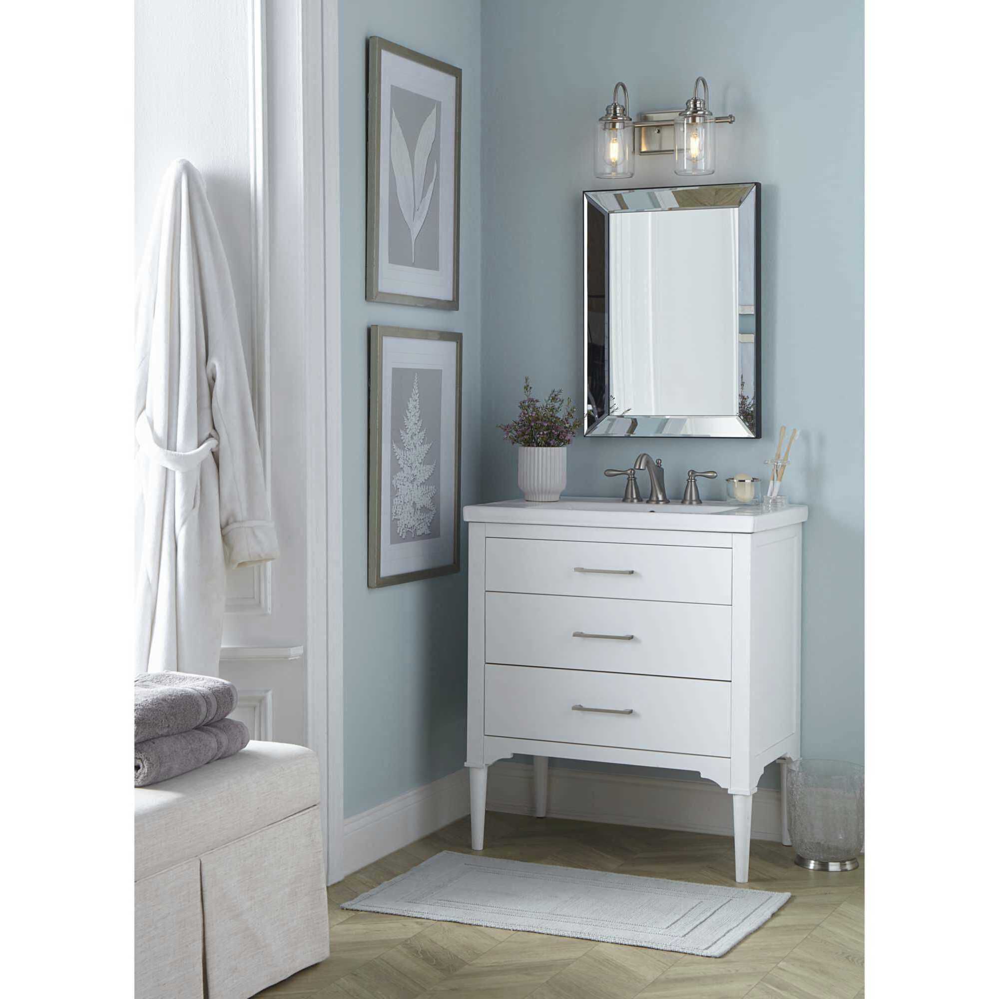 Aiken 2 Light 15 inch Brushed Nickel Bath Vanity Wall Light