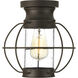 Haddon 1 Light 10 inch Antique Bronze Outdoor Flush Mount