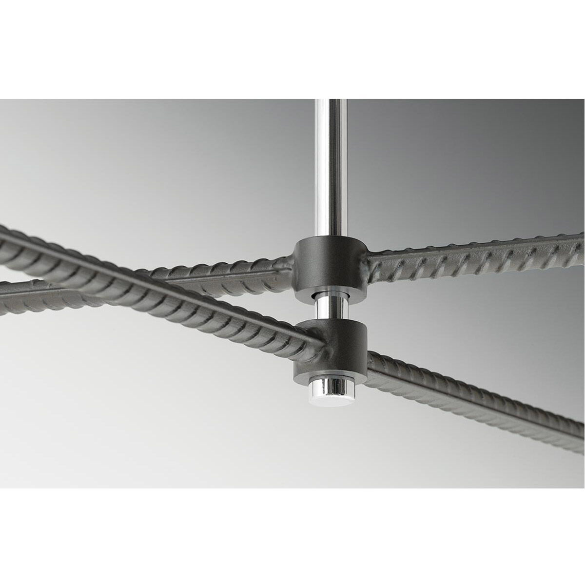 Re-Bar 4 Light 21.88 inch Polished Chrome Pendant Ceiling Light, Design Series