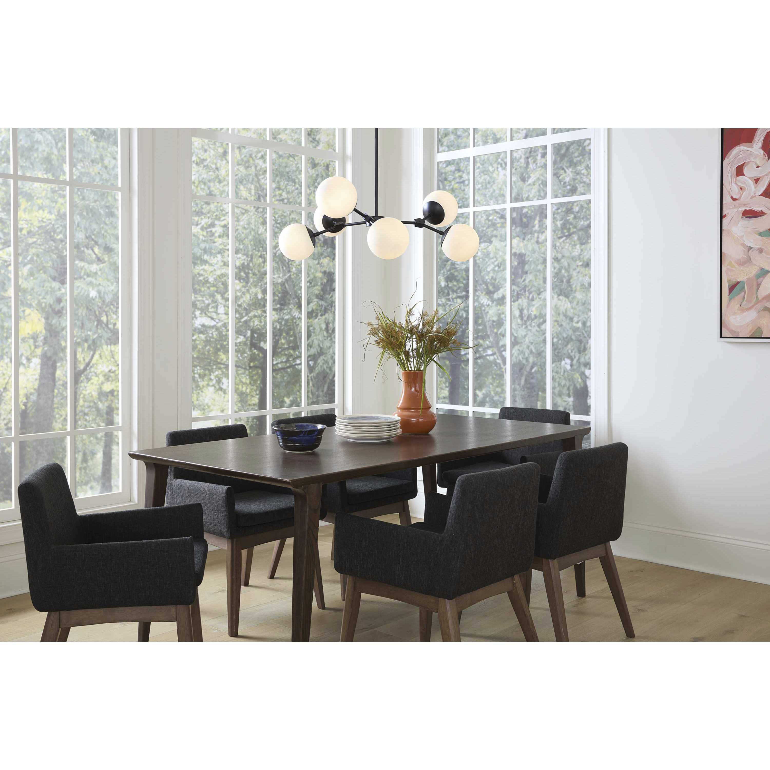 Haas 6 Light 33.5 inch Matte Black Chandelier Ceiling Light, Design Series