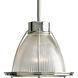 Glass Pendants 1 Light 9 inch Brushed Nickel Mini-Pendant Ceiling Light