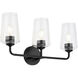 Celino 3 Light 23.25 inch Black Vanity Light Wall Light