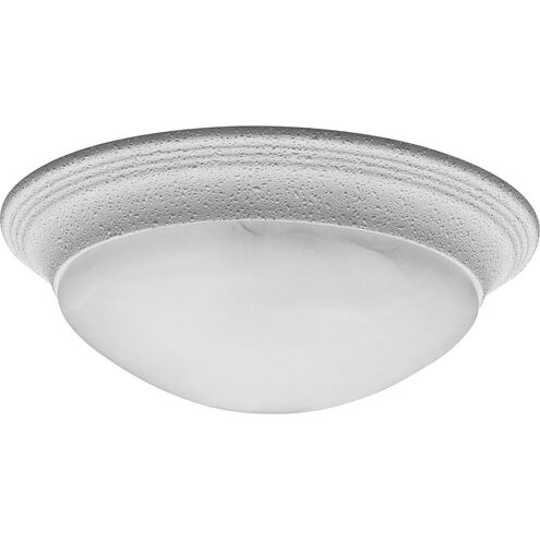 Alabaster Glass 2 Light 14 inch White Flush Mount Ceiling Light in Textured White, Etched Alabaster
