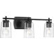 Adley 3 Light 23 inch Matte Black Bath Vanity Wall Light