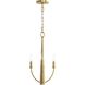 Jheni 3 Light 12 inch Brushed Gold Chandelier Ceiling Light
