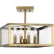 Hillcrest 4 Light 13 inch Vintage Brass Semi-Flush Mount Ceiling Light