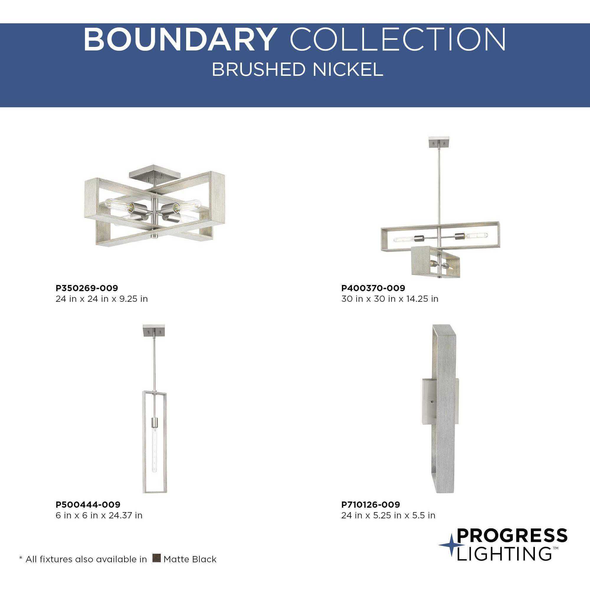 Boundary 2 Light 24 inch Brushed Nickel Wall Bracket Wall Light, Design Series