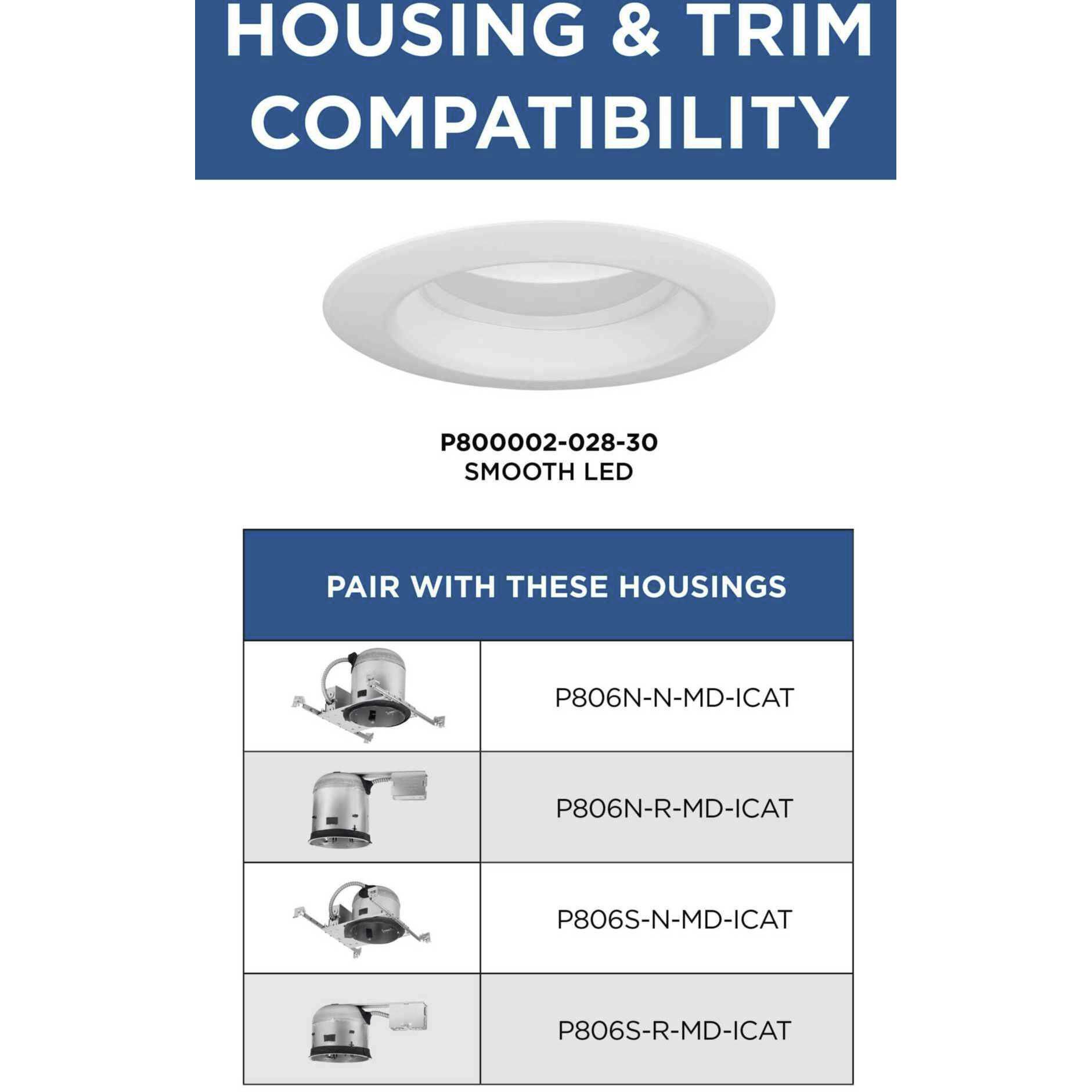 Intrinsic Satin White Recessed Trim, Progress LED