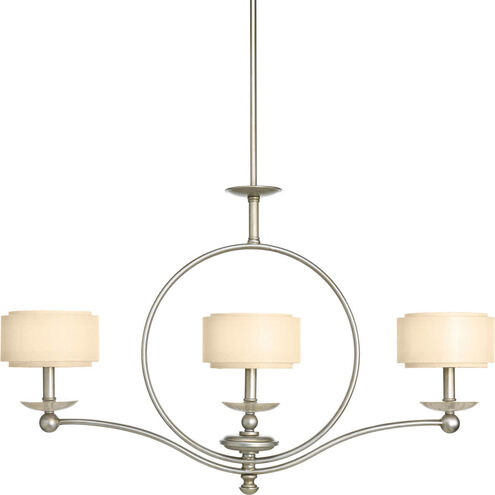 Ashbury 3 Light 36 inch Silver Ridge Linear Chandelier Ceiling Light