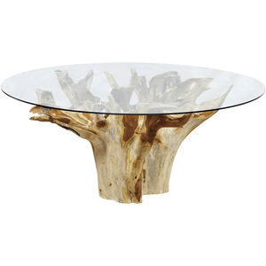 New Orleans 72 inch Natural with Clear Dining Table