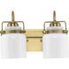 Fessler 2 Light 13 inch Vintage Brass Bath Light Wall Light