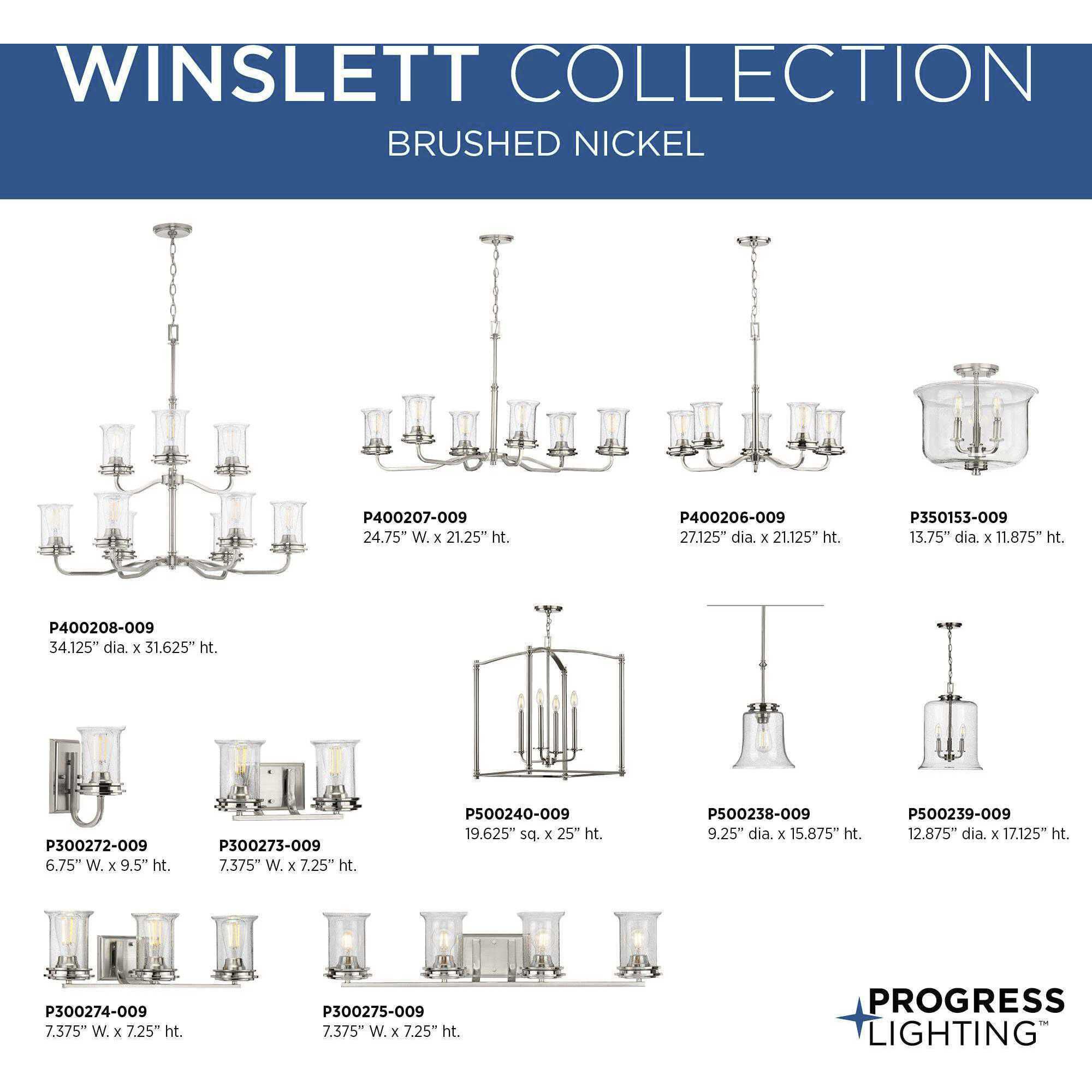 Winslett 1 Light 9 inch Brushed Nickel Mini-Pendant Ceiling Light