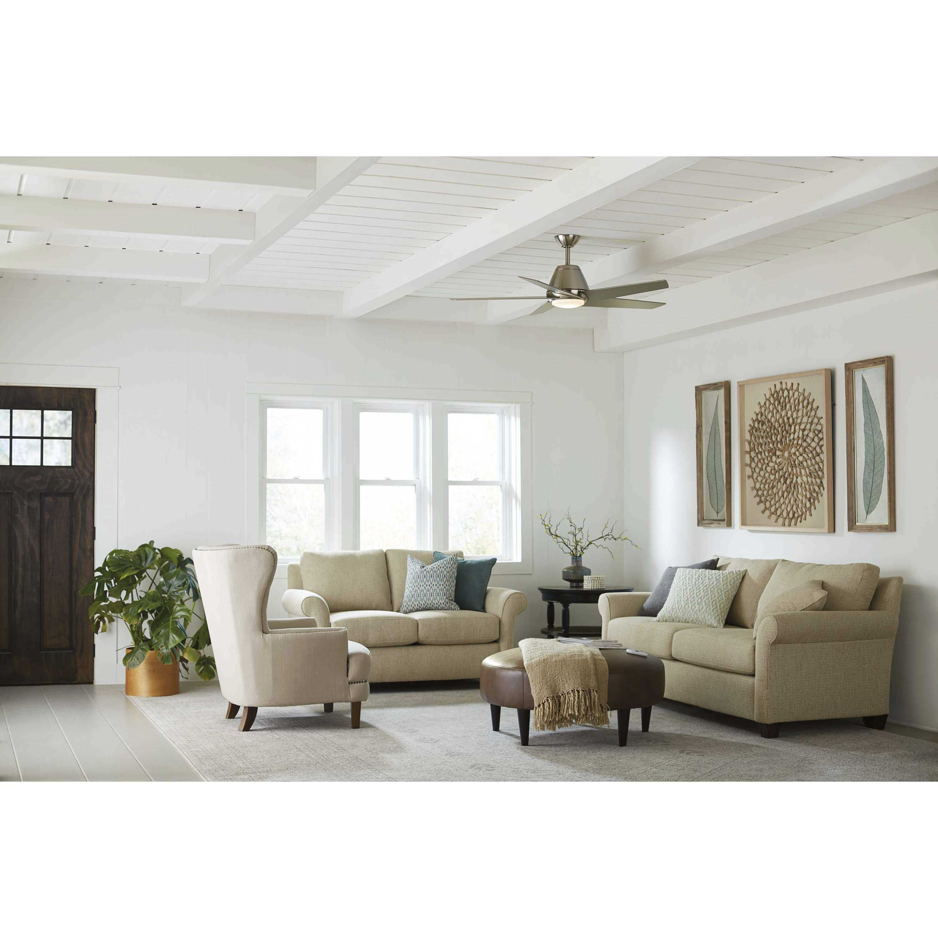 Progress Lighting AirPro 52-in Antique Bronze With Washed Walnut Blades Indoor/Outdoor Downrod Or Flush Mount Ceiling Fan Light Kit Compatible (5- Blade) P2526-20 At