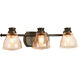 Academy 3 Light 22 inch Antique Bronze Bath Vanity Wall Light in Light Umber Seeded