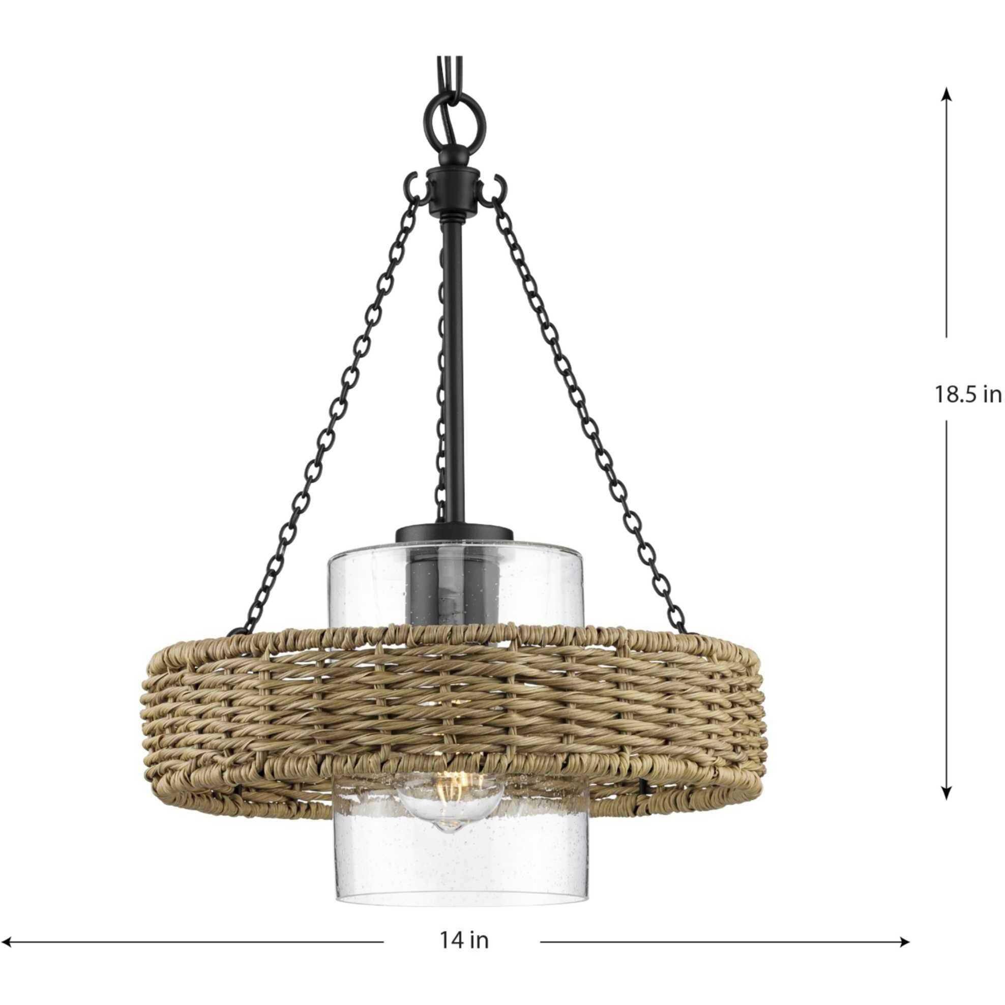 Pembroke 1 Light 14 inch Matte Black Outdoor Pendant