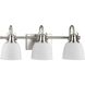 Preston 3 Light 22.12 inch Brushed Nickel Vanity Light Wall Light