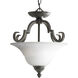 Melbourne 2 Light 17 inch Espresso Semi-Flush Mount Ceiling Light