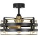 Sewell 24 inch Matte Black with Brushed Brass Blades Ceiling Fan