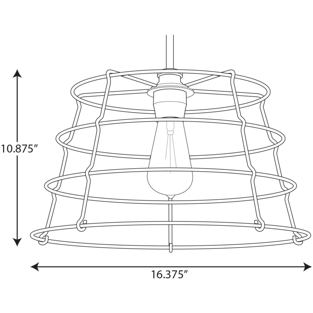 Chambers 1 Light 16.38 inch Matte Black Pendant Ceiling Light