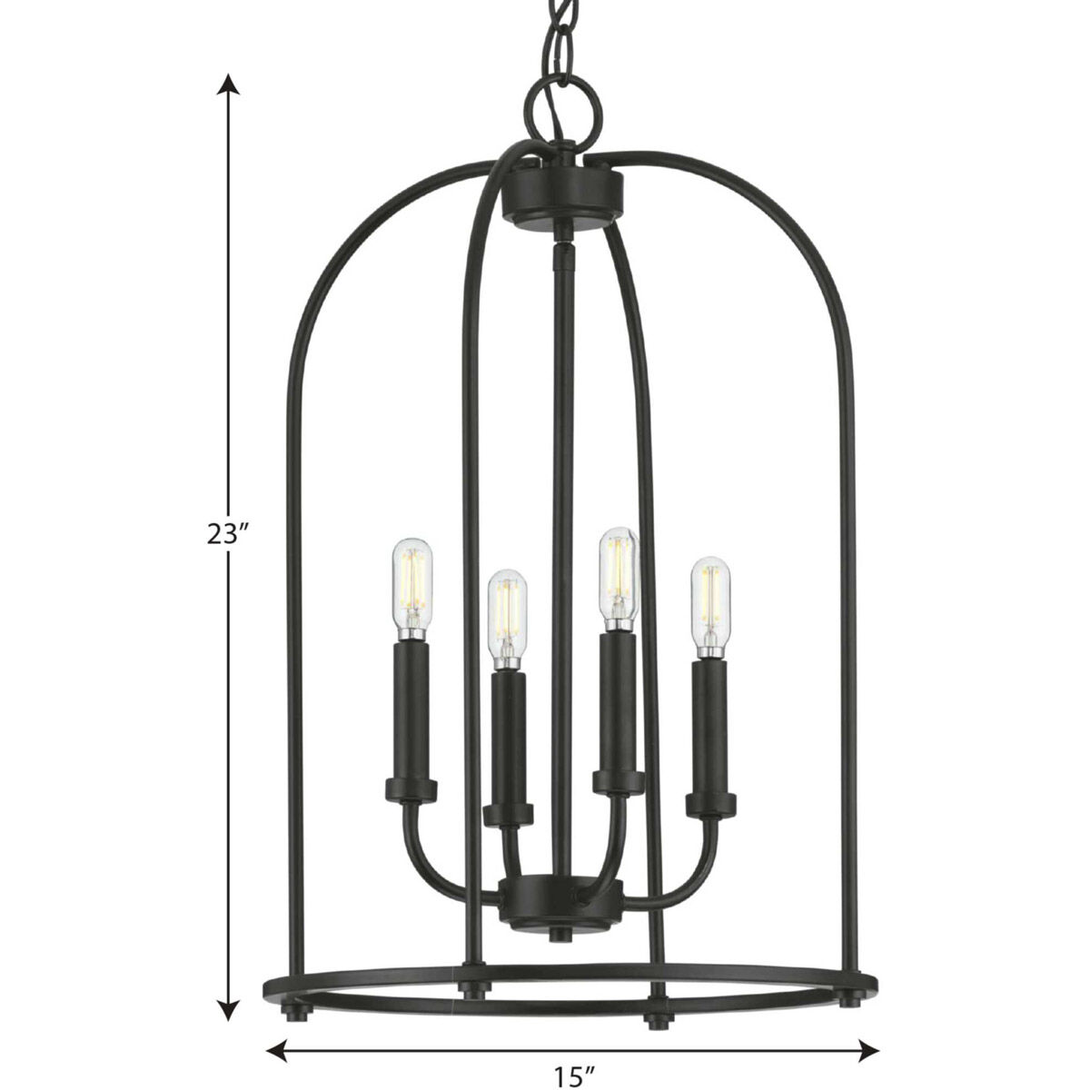 Leyden 4 Light 15 inch Matte Black Foyer Pendant Ceiling Light