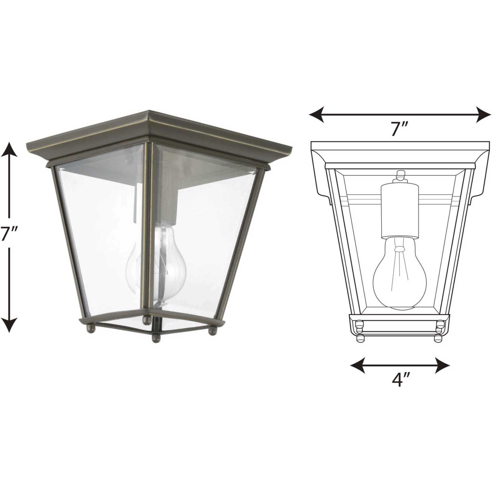 Burlington 1 Light 7 inch Antique Bronze Outdoor Flush Mount