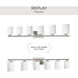 Replay 6 Light 48 inch Brushed Nickel Bath Vanity Wall Light