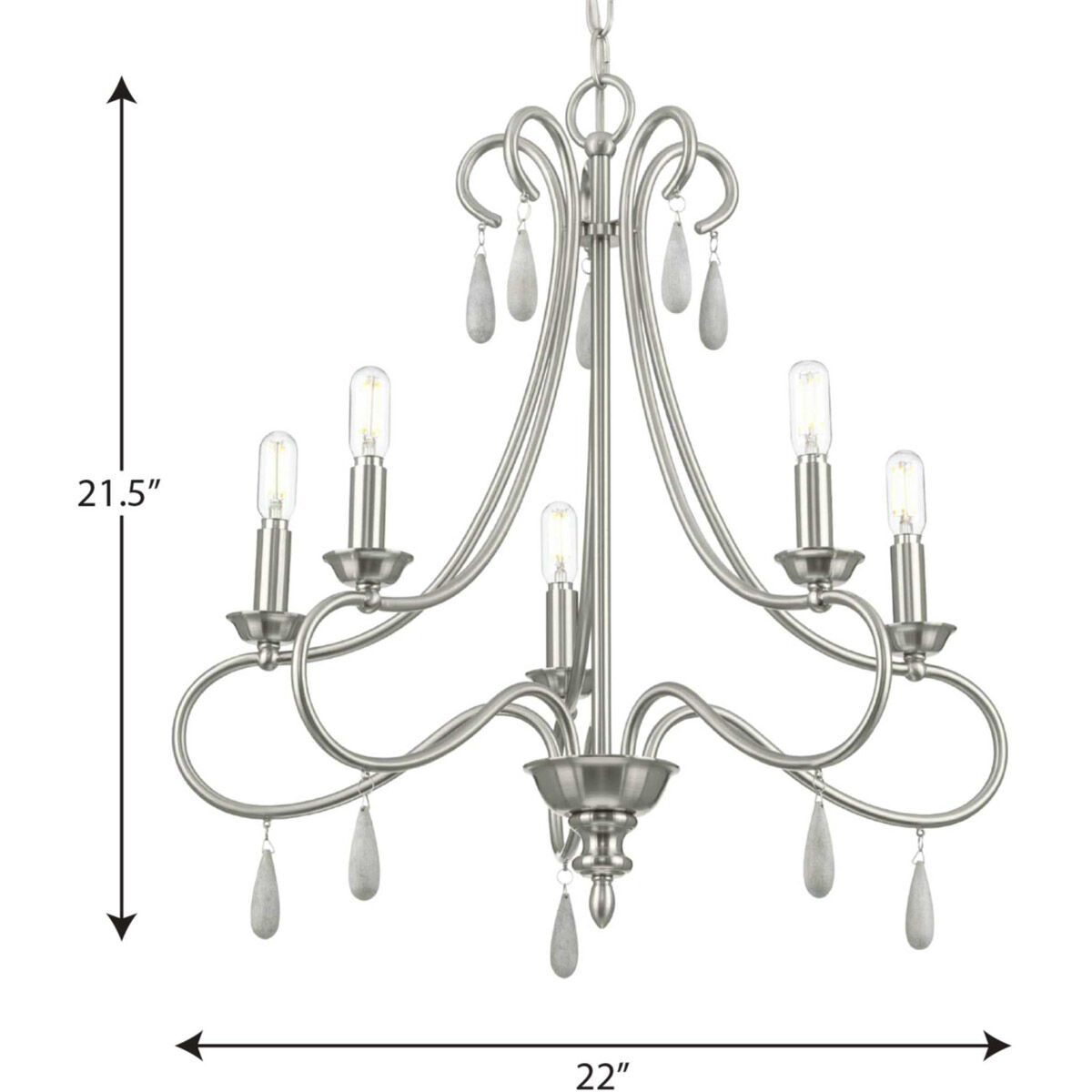Vinings 5 Light 22 inch Brushed Nickel Chandelier Ceiling Light