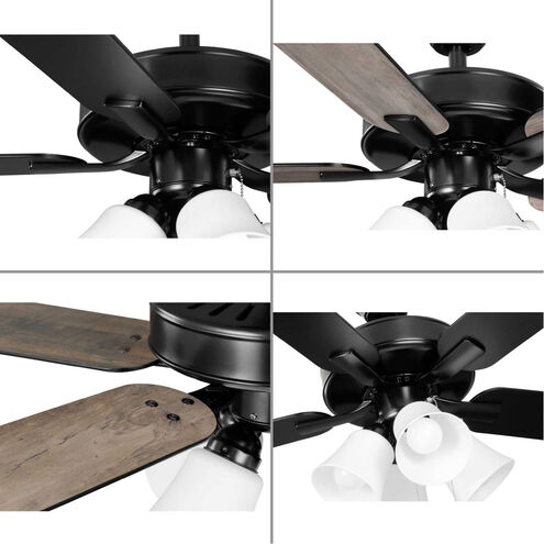 AirPro E-Star 52 inch Matte Black with Black/Rustic Charcoal Blades Ceiling Fan