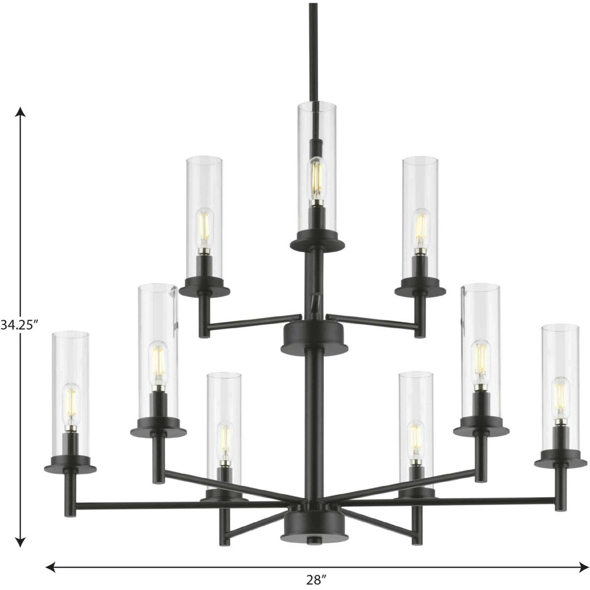 Kellwyn 9 Light 28 inch Matte Black Chandelier Ceiling Light