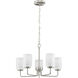Merry 5 Light 22 inch Brushed Nickel Chandelier Ceiling Light