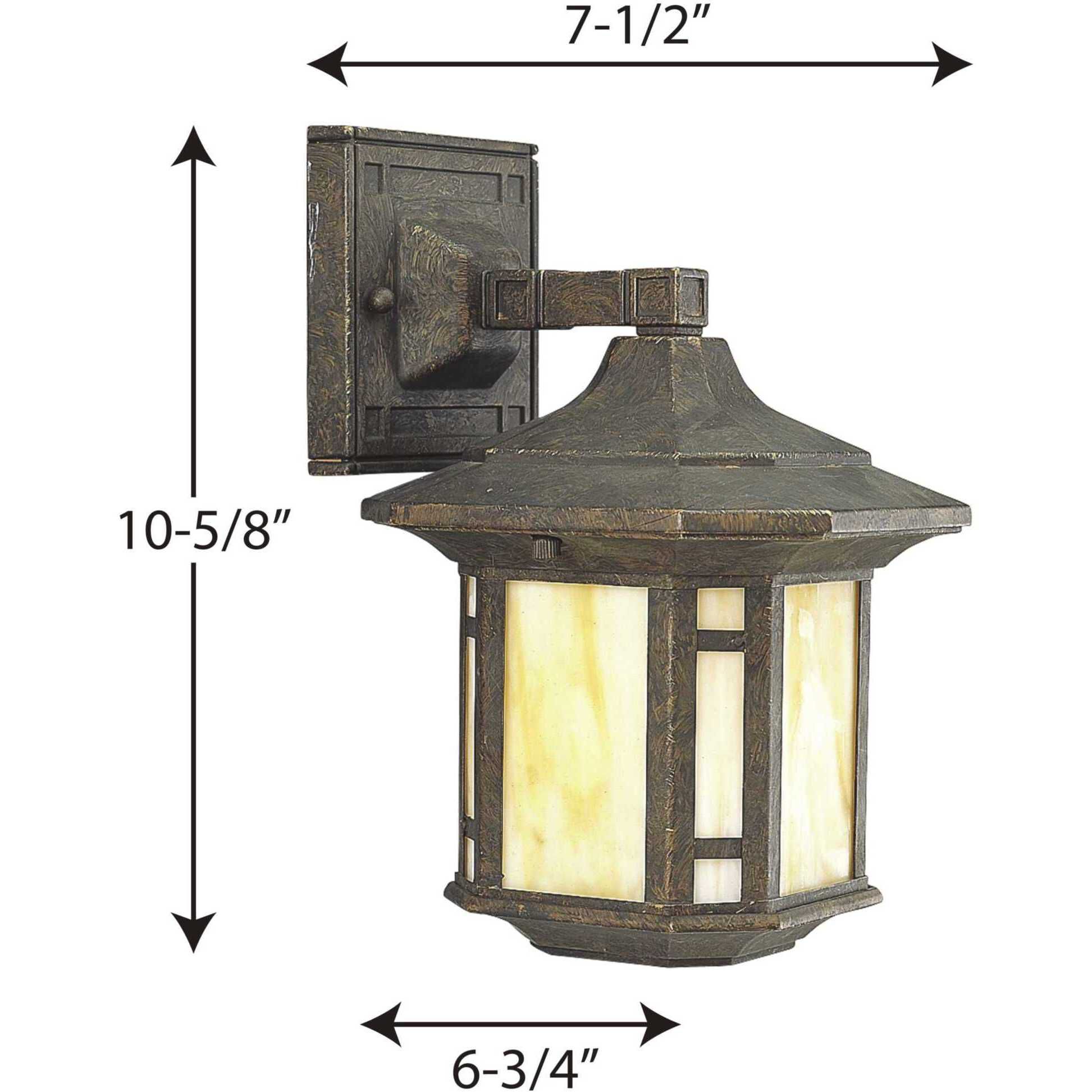 Progress Lighting P5628 46 Arts and Crafts 1 Light Wall Lantern Weathered Bronze