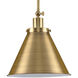 Hinton 1 Light 12 inch Vintage Brass Pendant Ceiling Light