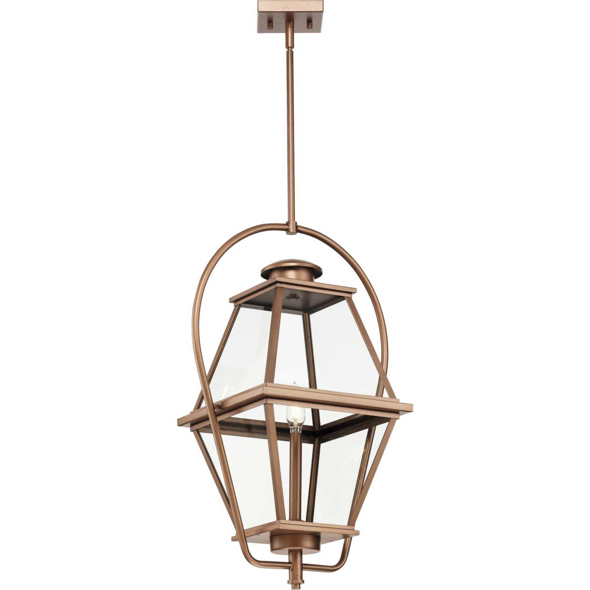 Bradshaw 1 Light 12 inch Antique Copper Outdoor Hanging Lantern, Design Series