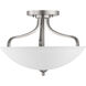 Laird 3 Light 15.63 inch Brushed Nickel Semi-Flush Mount Convertible Ceiling Light