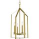 Vertex 4 Light 15 inch Brushed Gold Foyer Light Ceiling Light