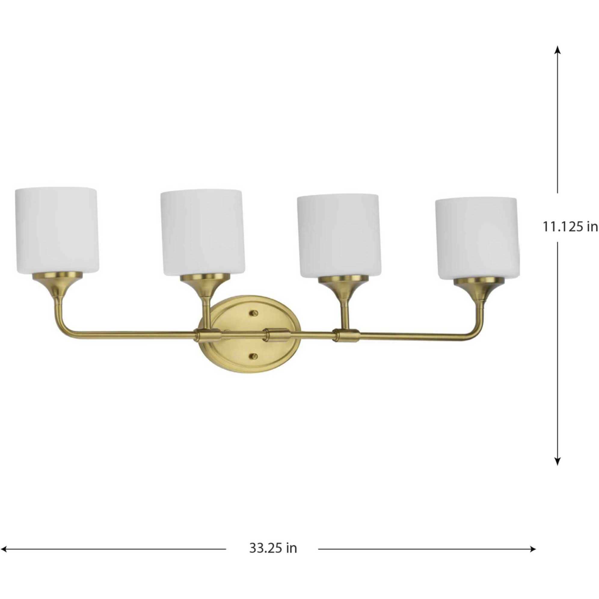 Lynzie 4 Light 33.25 inch Brushed Gold Bath Vanity Light Wall Light