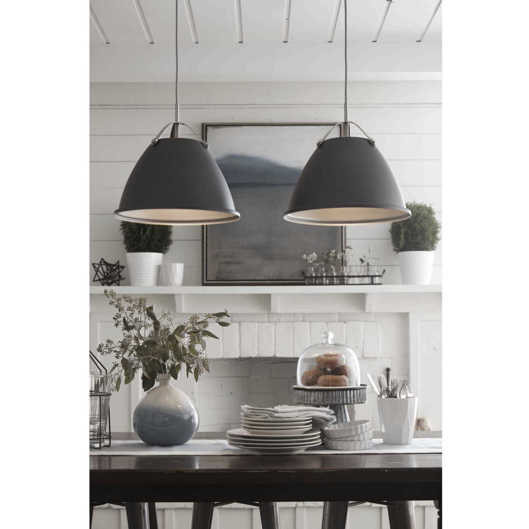 Tre 1 Light Graphite Pendant Ceiling Light, Medium