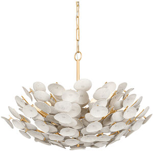 Aimi 9 Light 32 inch Vintage Gold Leaf Chandelier Ceiling Light
