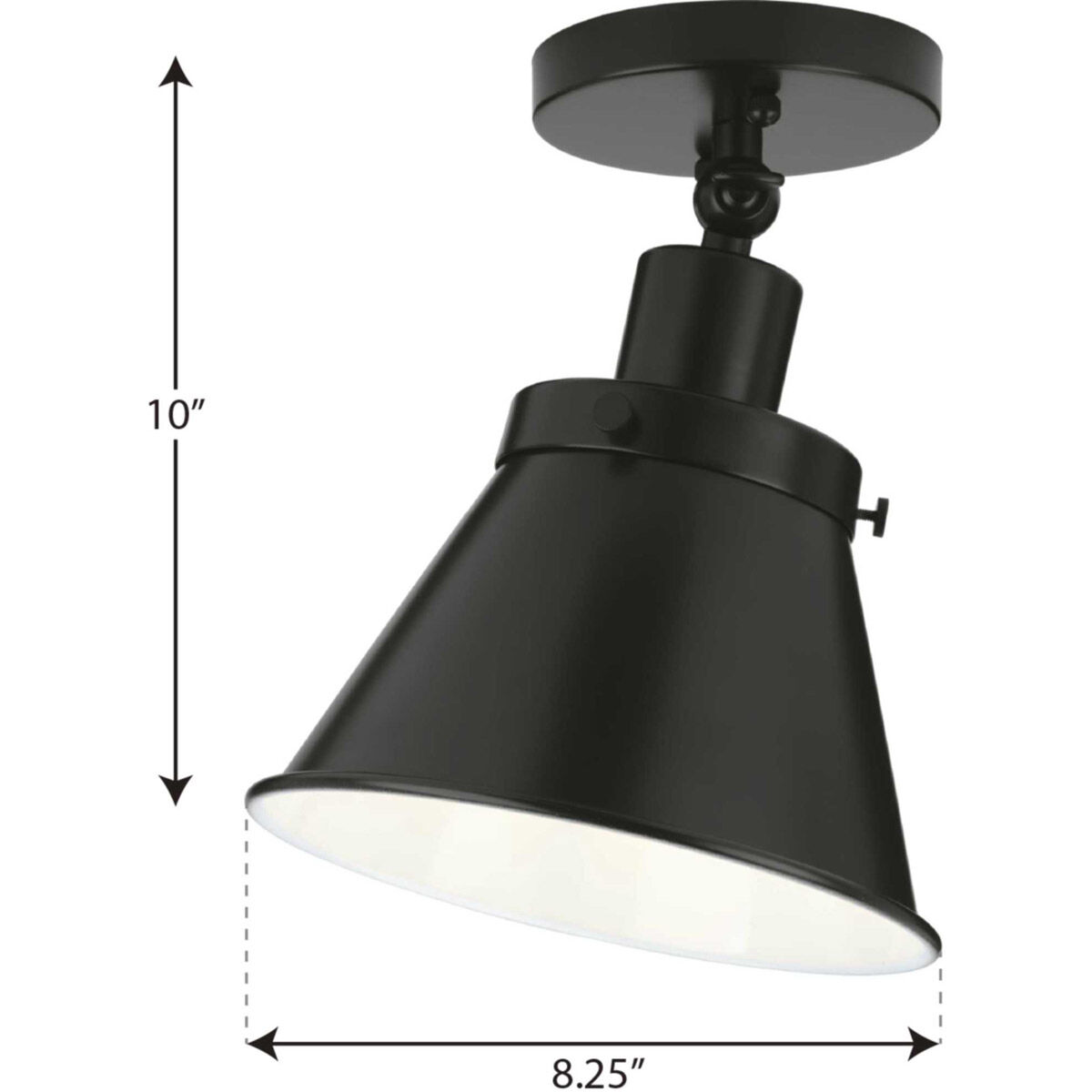Hinton 1 Light 8 inch Matte Black Flush Mount Ceiling Light
