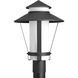 Via 1 Light 18 inch Black Outdoor Post Lantern