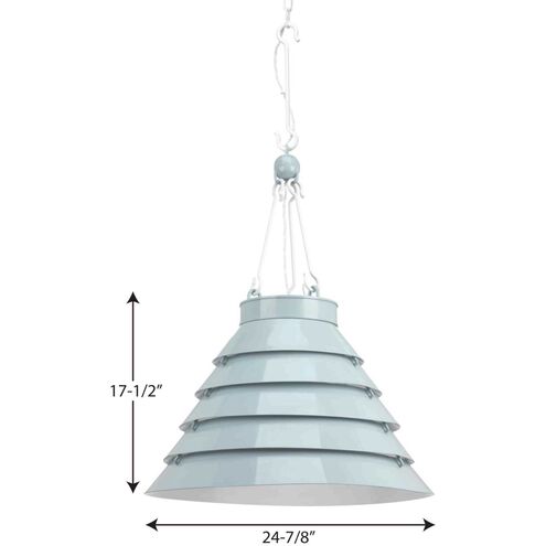 Point Dume™ Surfrider 3 Light 25 inch Matte Blue Enamel Pendant Ceiling Light, Jeffrey Alan Marks, Design Series