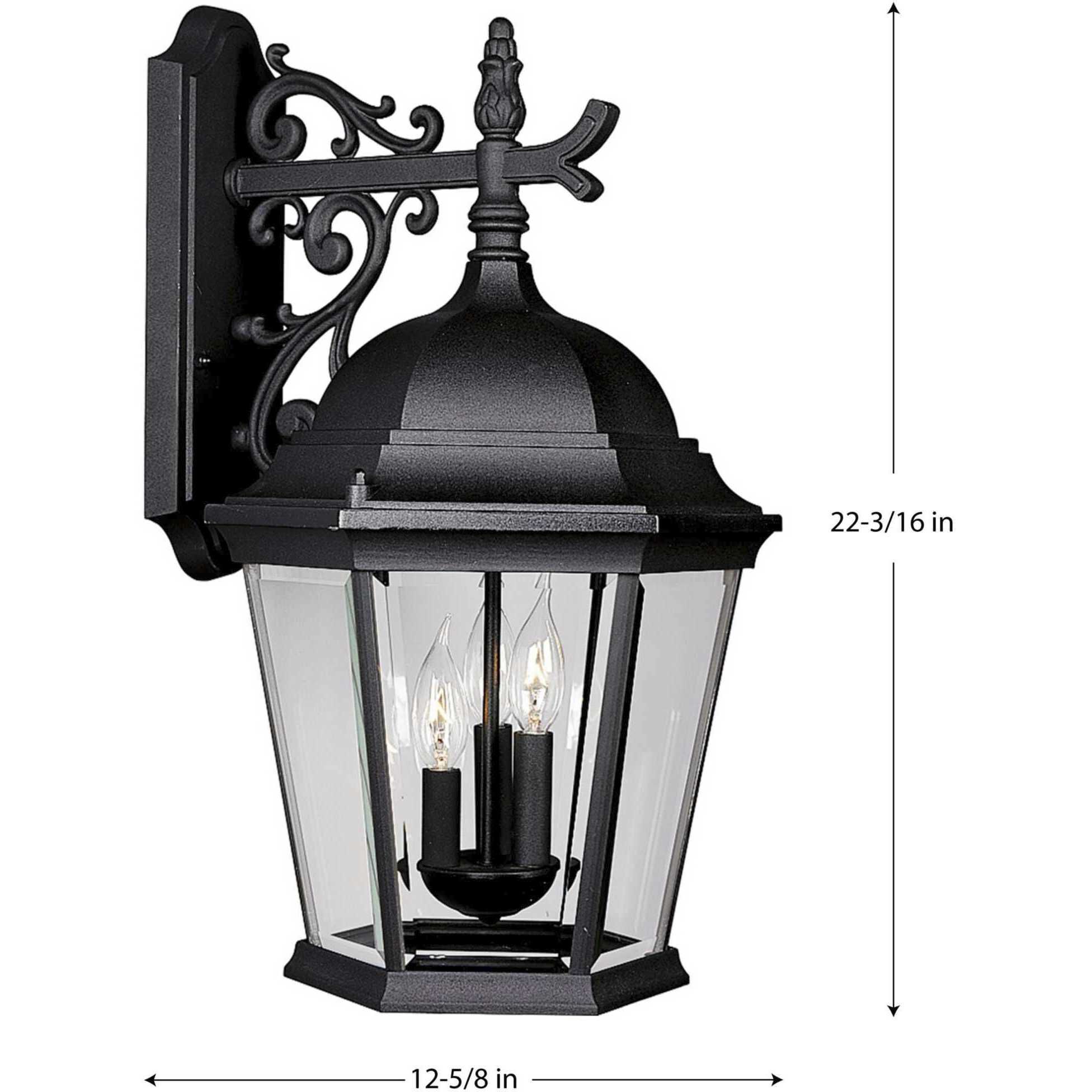 Welbourne 3 Light 22 inch Textured Black Outdoor Wall Lantern