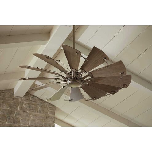 Springer 60 inch Antique Nickel with White Barnwood Blades Ceiling Fan