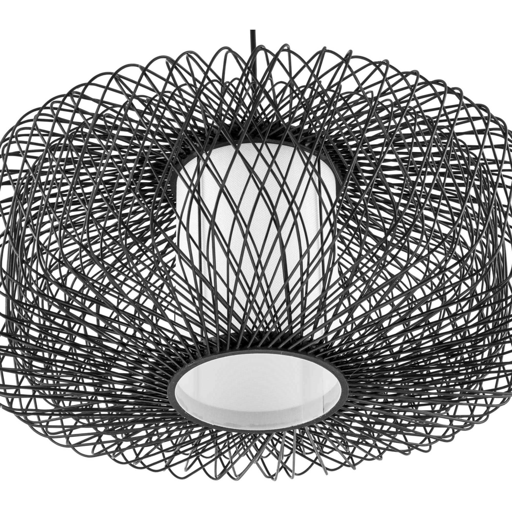 Cordova 1 Light 22 inch Black Rattan Pendant Ceiling Light, Design Series